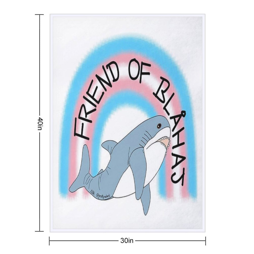 Friend of Blahaj Gift-ready Throw Blanket