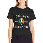 Shamrock St. Patricks Day Dublin Ireland Est 988 Irish  Summer-ready Fabric T-Shirt