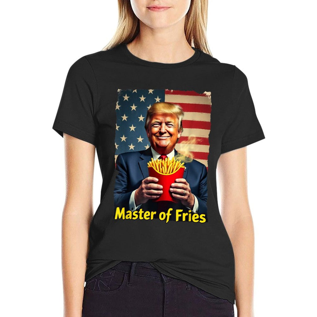Master of Fries Trump 2024 Funny Drive-Thru Meme  Trendy Pattern T-Shirt