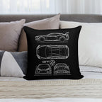 The GT86 Blueprint Soft Multiple Sizes Throw Pillow