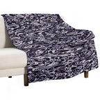 Abstract Purple Black - 7894 Plush Throw Blanket