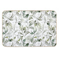 Elegant Watercolor Leaf Design on White Background  Non-Slip Bath Mat