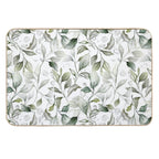 Elegant Watercolor Leaf Design on White Background  Non-Slip Bath Mat