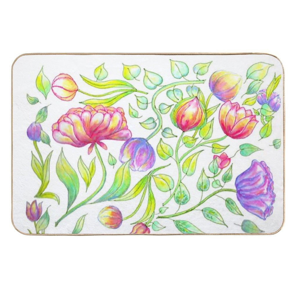 Flower Pattern  Non-Slip Bath Mat