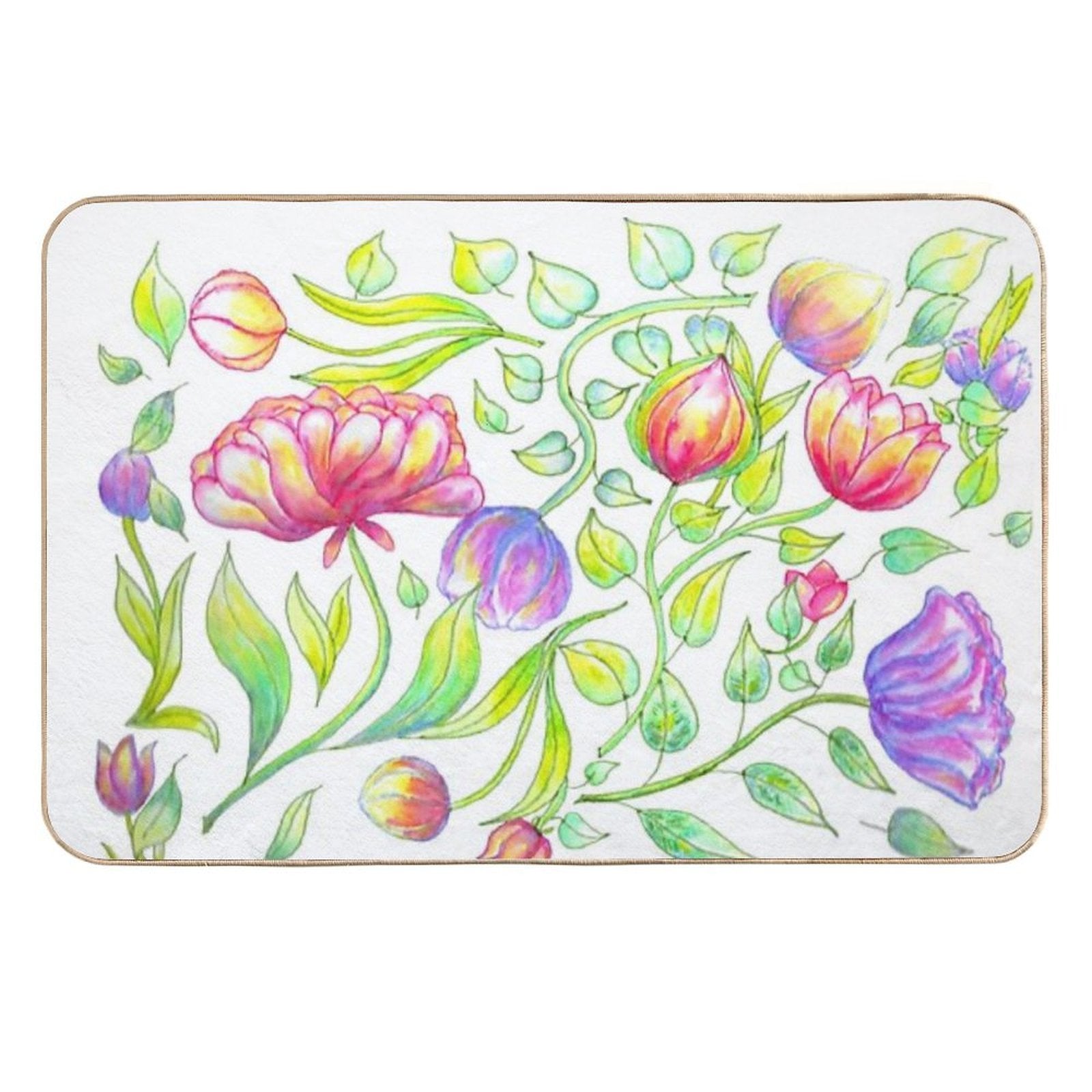 Flower Pattern  Non-Slip Bath Mat