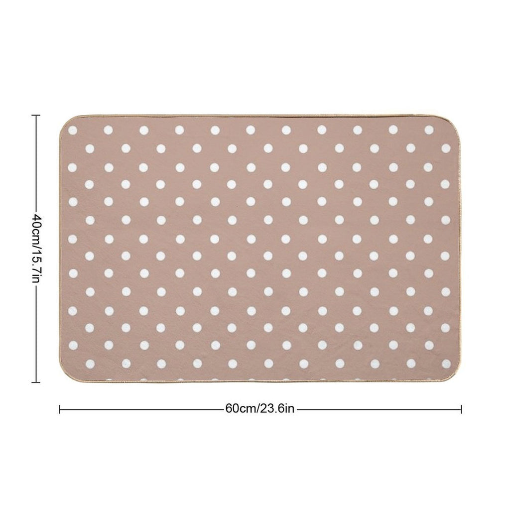 Polka Dot,dots,circles,brown,nude,beige Background  High-Traffic Bath Mat