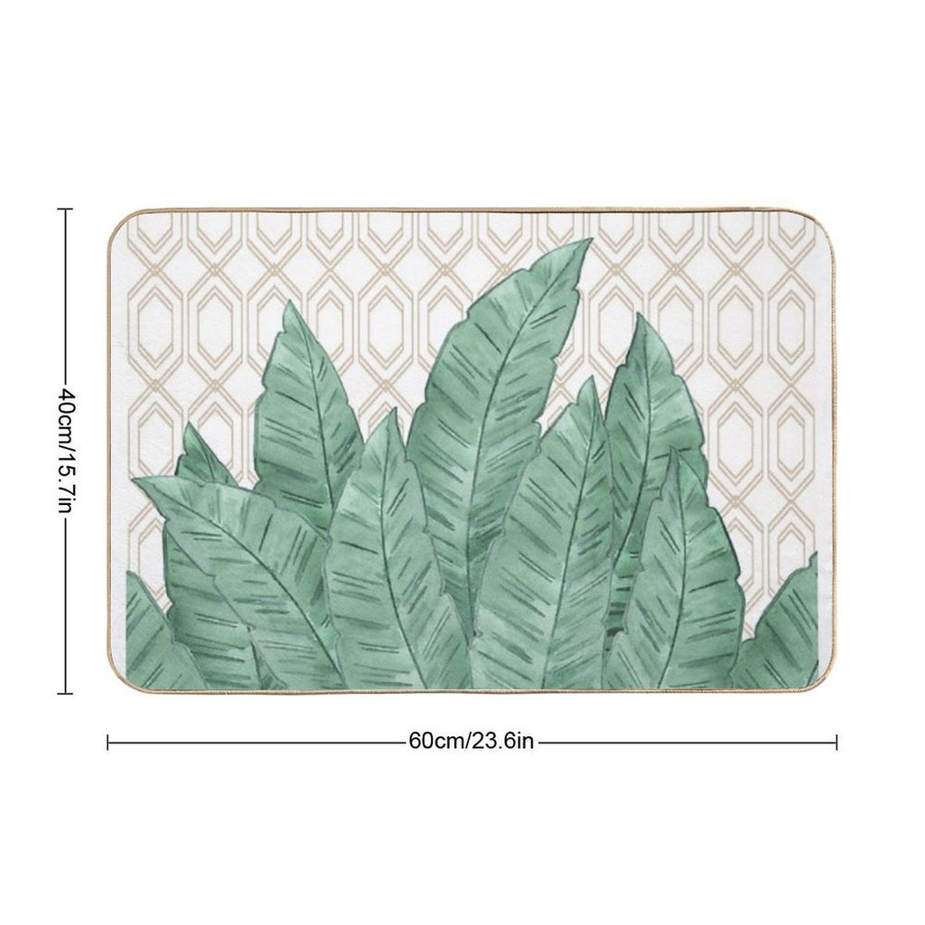 Banana Leaves . Durable Bath Mat