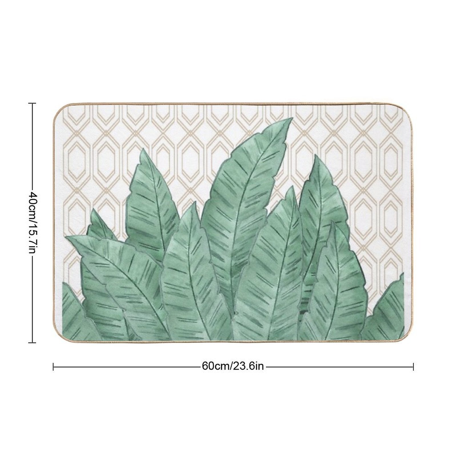 Banana Leaves . Durable Bath Mat