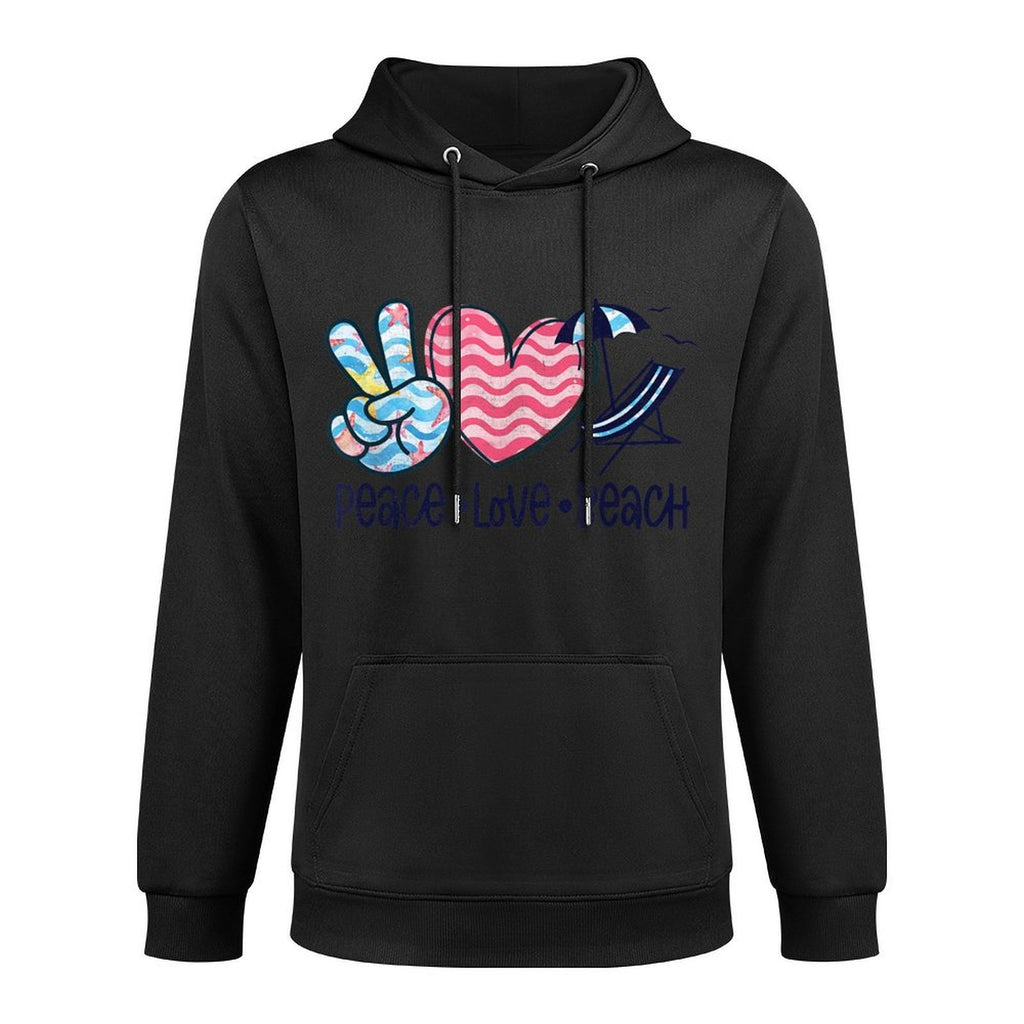 Peace Love Beach Fun Summer Vibes Design Easy Care Hoodie