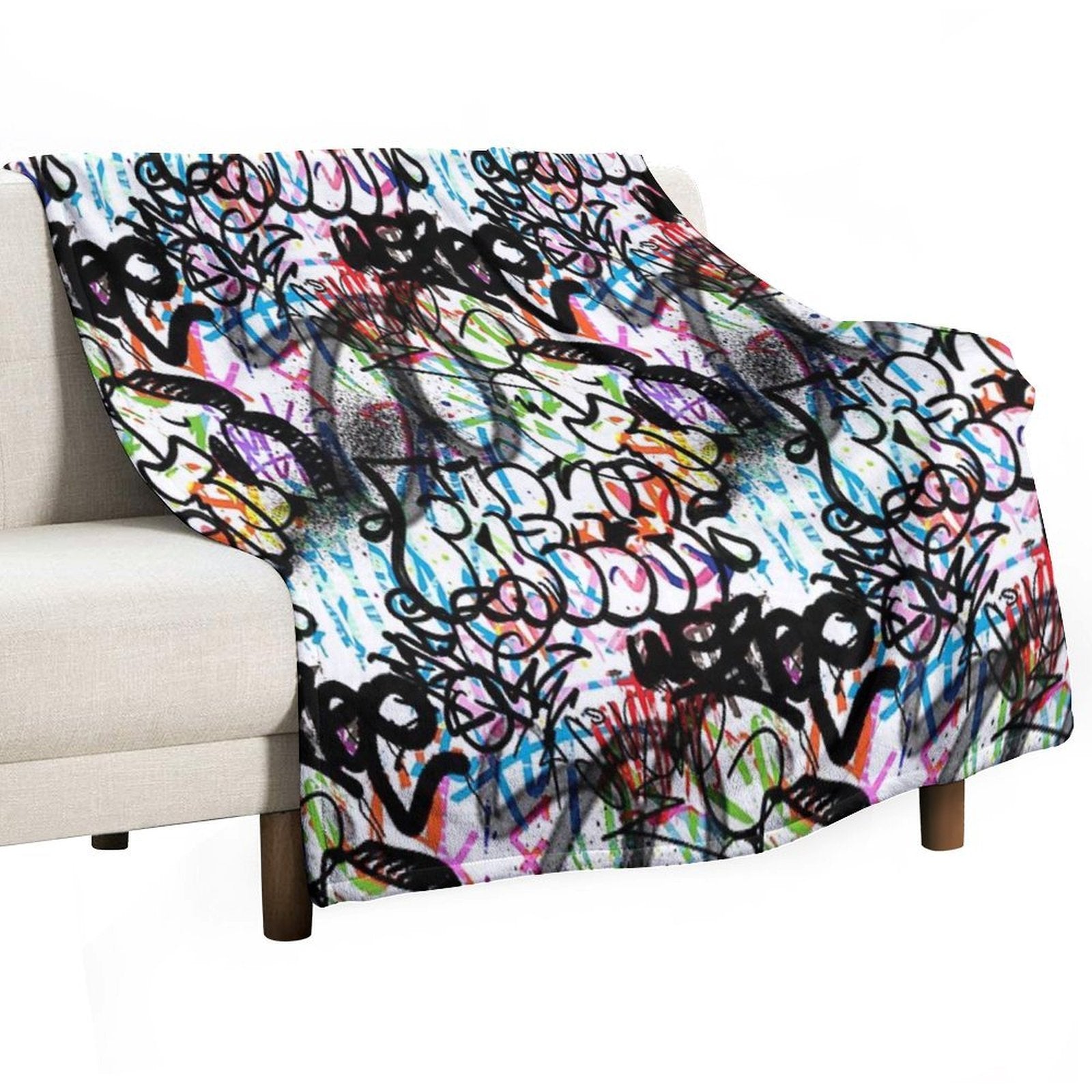Graffiti Seamless Design. Urban Art. Comfort Throw Blanket