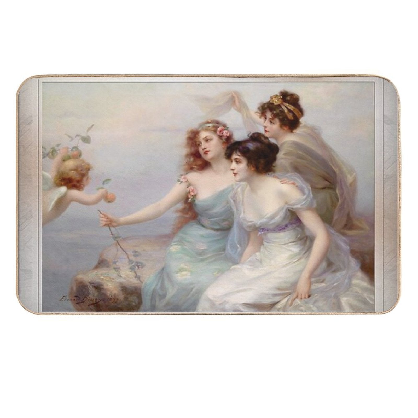 Die Drei Grazien (The Three Graces) by Edouard Bisson Remastered Xzendor7 Classical Art Old Masters Reproductions  High-Traffic Bath Mat