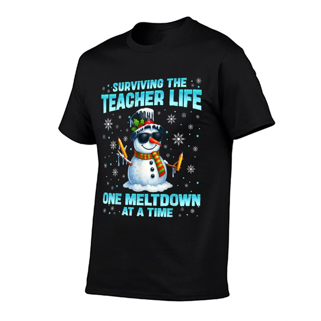 Surviving The Teacher Life Pjs Pajamas Christmas Xmas Teache  Soft T-Shirt