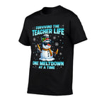 Surviving The Teacher Life Pjs Pajamas Christmas Xmas Teache  Soft T-Shirt