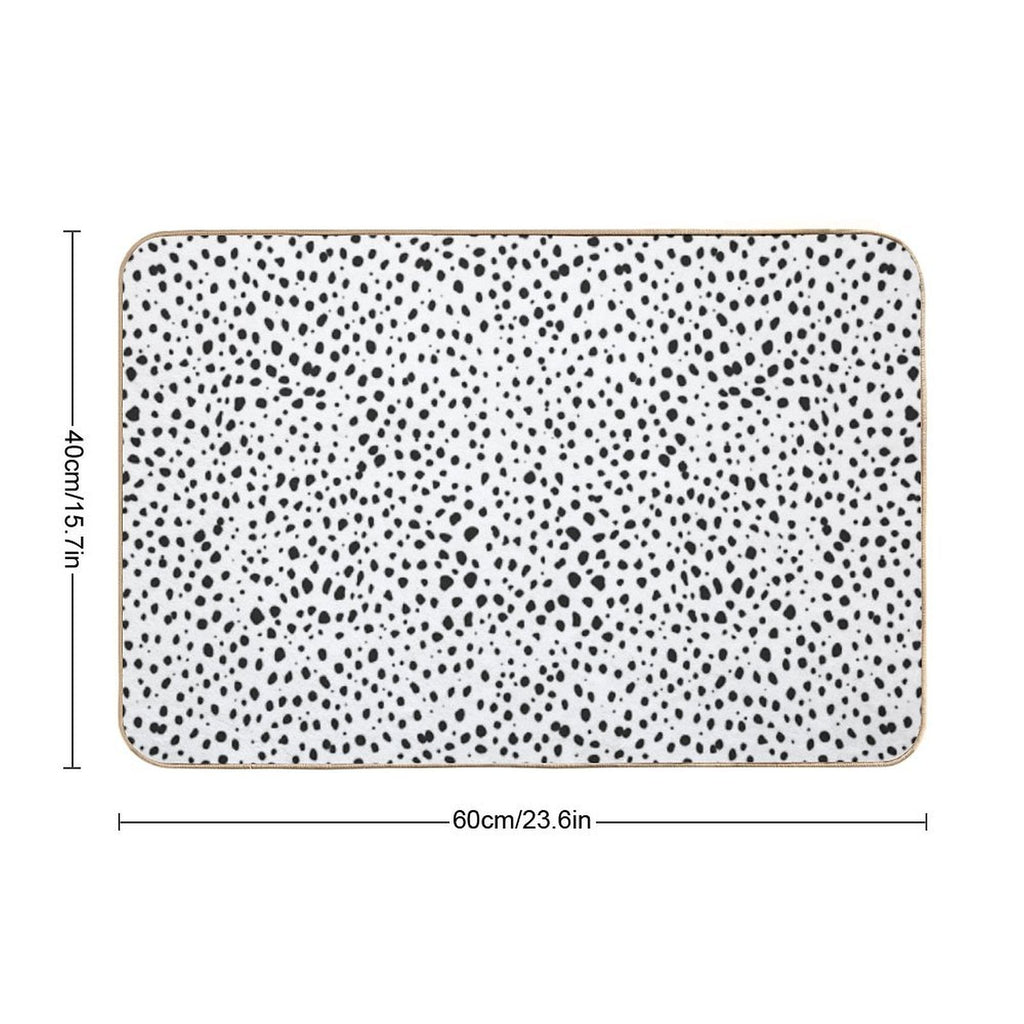 Dalmatian Spots - Black And White Polka Dots  Versatile Bath Mat