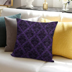 Gothic Damask Purple Soft Anti-Pilling Throw Pillow