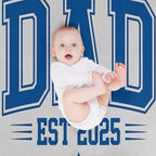 New Dad Varsity Style Shirt Est 2025 Gift Fathers Day Newborn Sustainable Throw Blanket