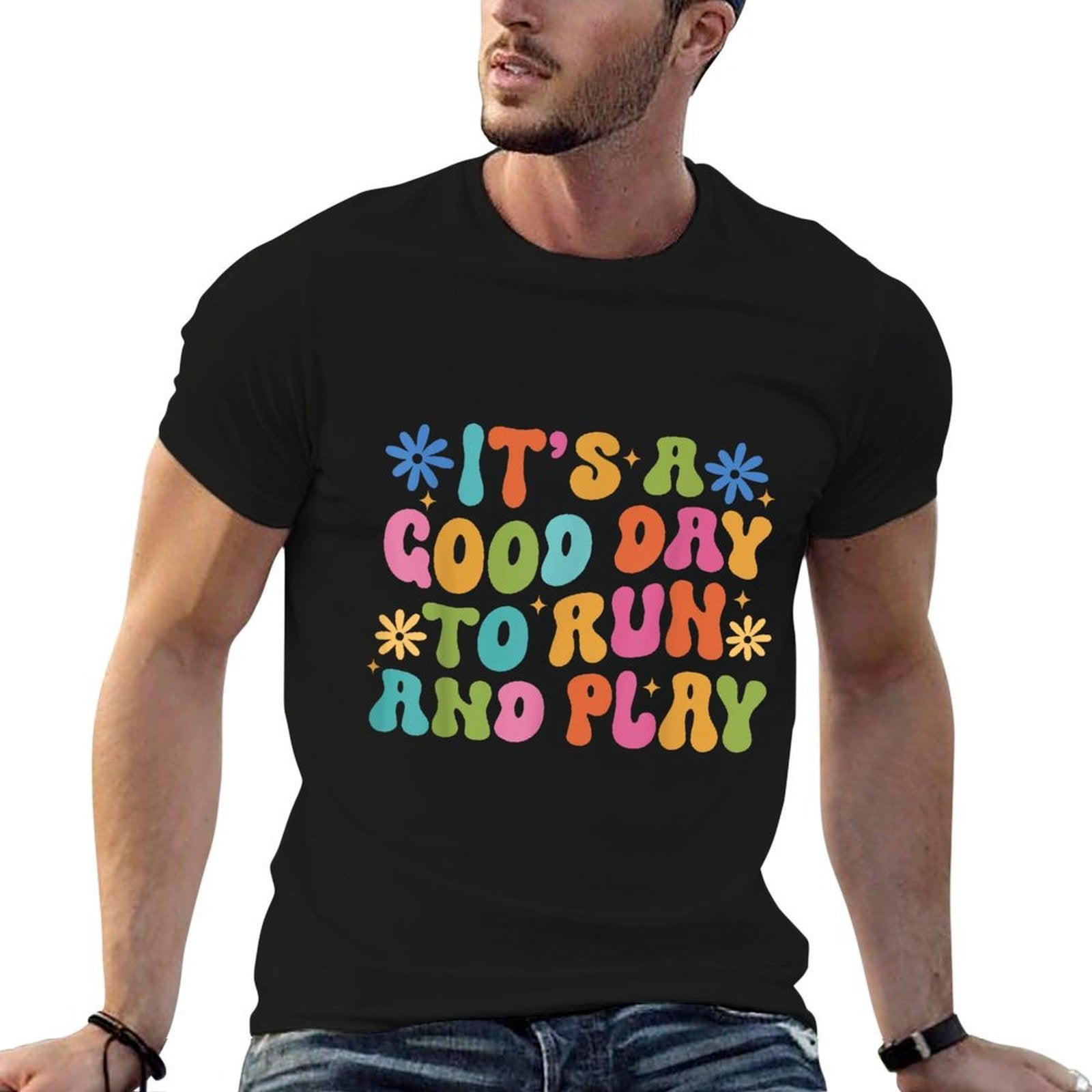 Its A Good Day To Run And Play PE Teacher Physical Education  Oversized Silhouette T-Shirt