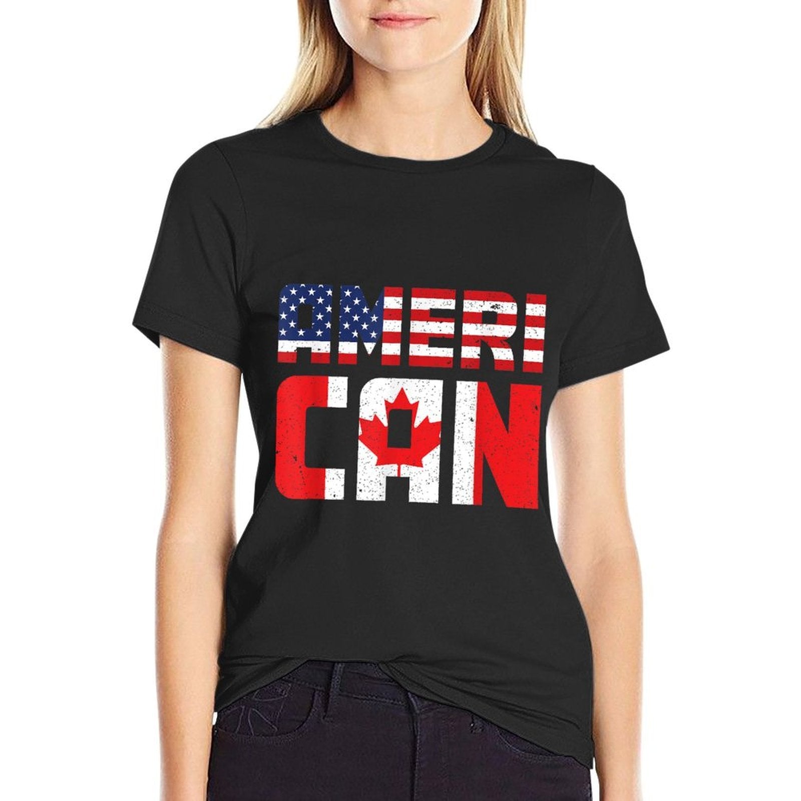 US Canadian American Pride Canadian Canada  Graphic-printed T-Shirt