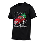 Red Truck Merry Christmas Tree Dalmatian Christmas  Slim-fit Cut T-Shirt