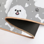 Cute White Pekingese Peke  Anti-Trip Bath Mat