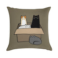 Cats in A Box Soft Short Plush Fabric Throw Pillow