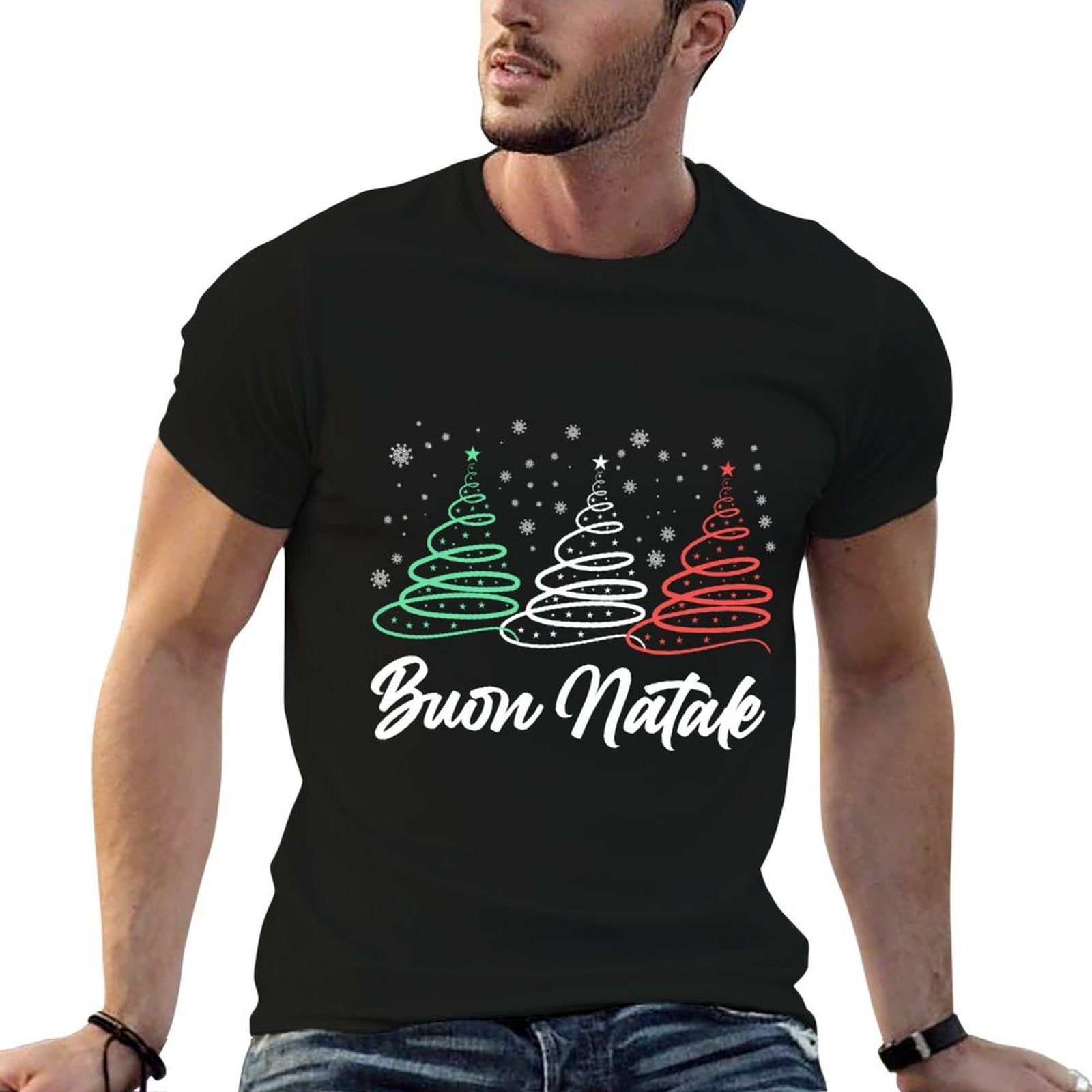 Funny Buon Natale Italy Pride Xmas Holiday Italian Christmas  Moisture-wicking T-Shirt