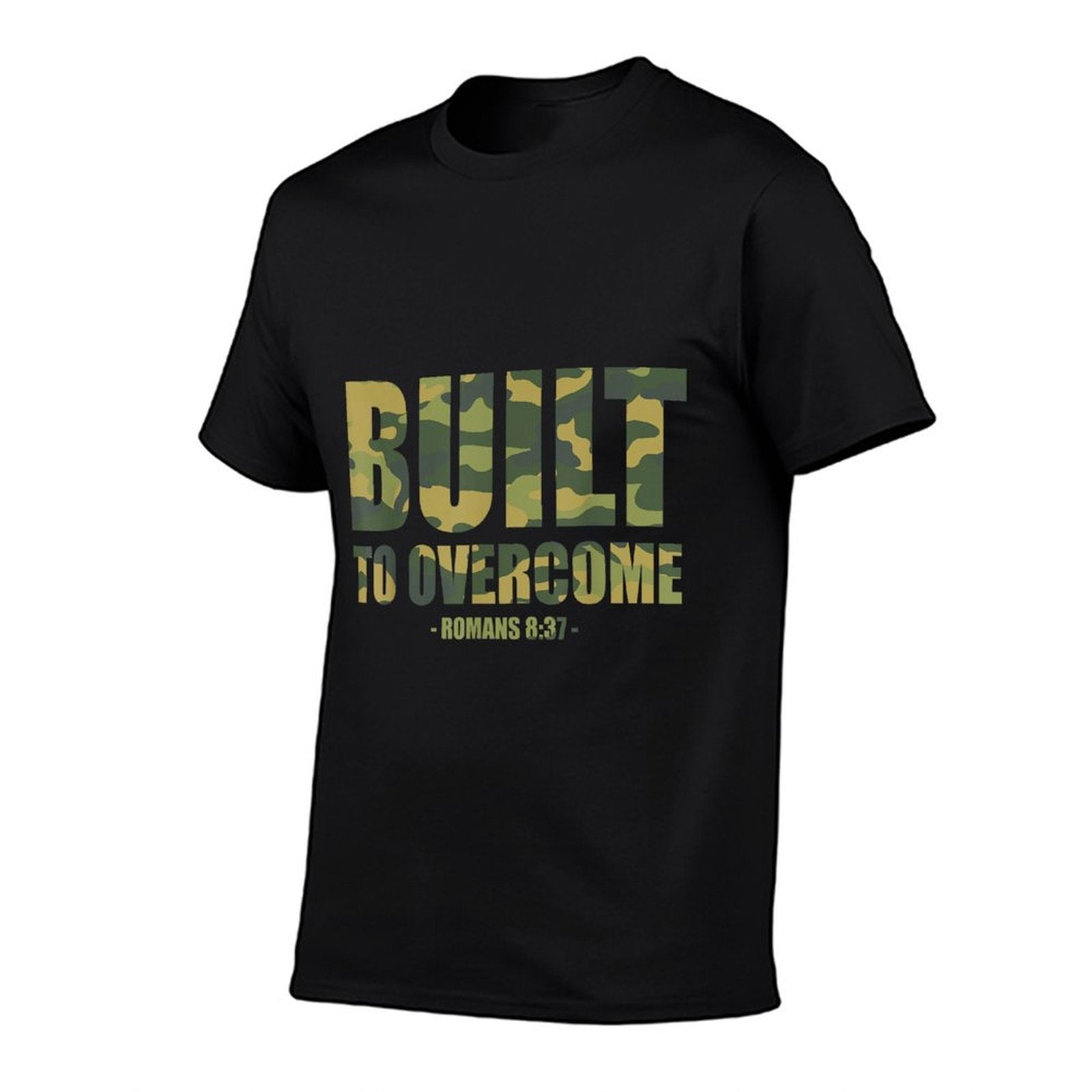 Built to Overcome Christian Men Camo Scripture Gym Workout  Soft T-Shirt