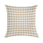 Almond Buff Tan Gingham Soft Gift Ready Throw Pillow