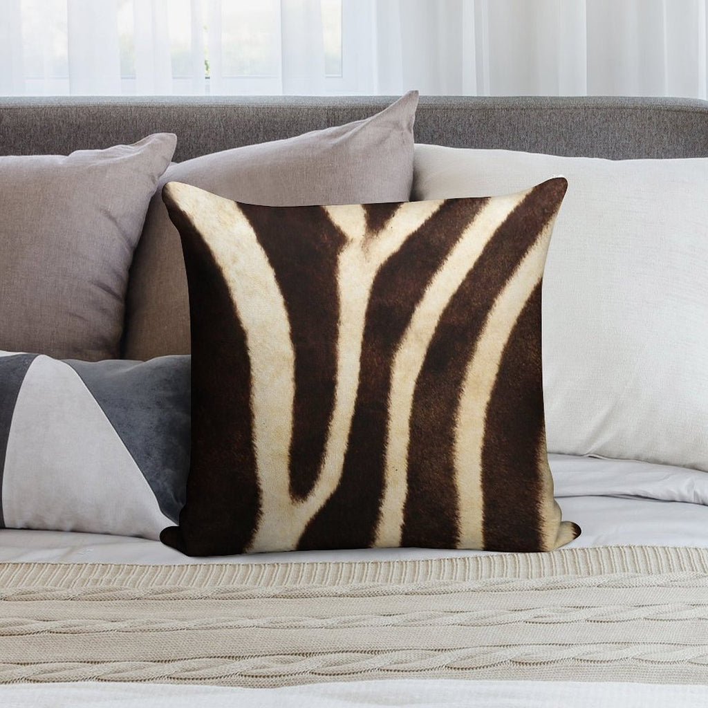 Zebra Fur Print Soft Luxury Feel Throw Pillow