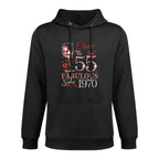 Womens Womens Cheers to 55 Years Old EST 1970 55th Birthday Queen Layering Staple Hoodie