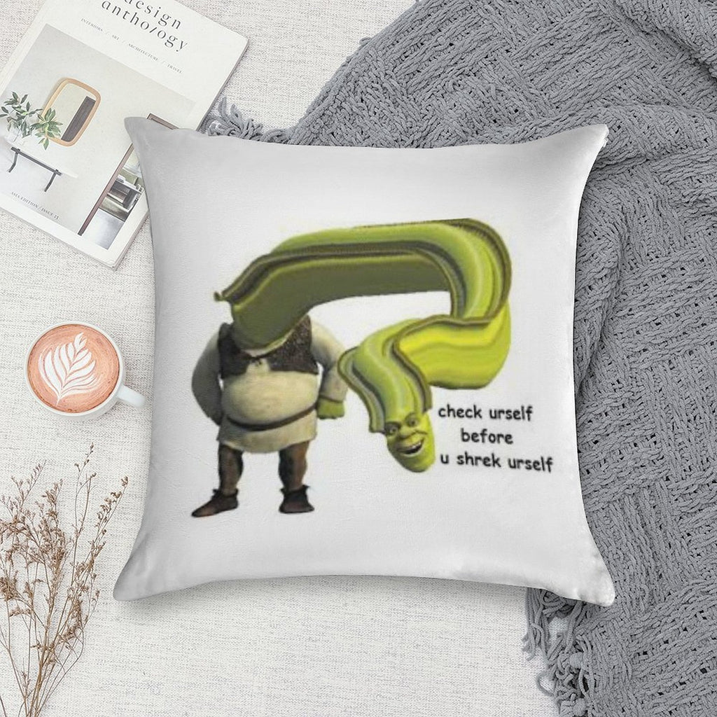 Check Urself before U Shrek Urself Meme Soft Style Accent Throw Pillow