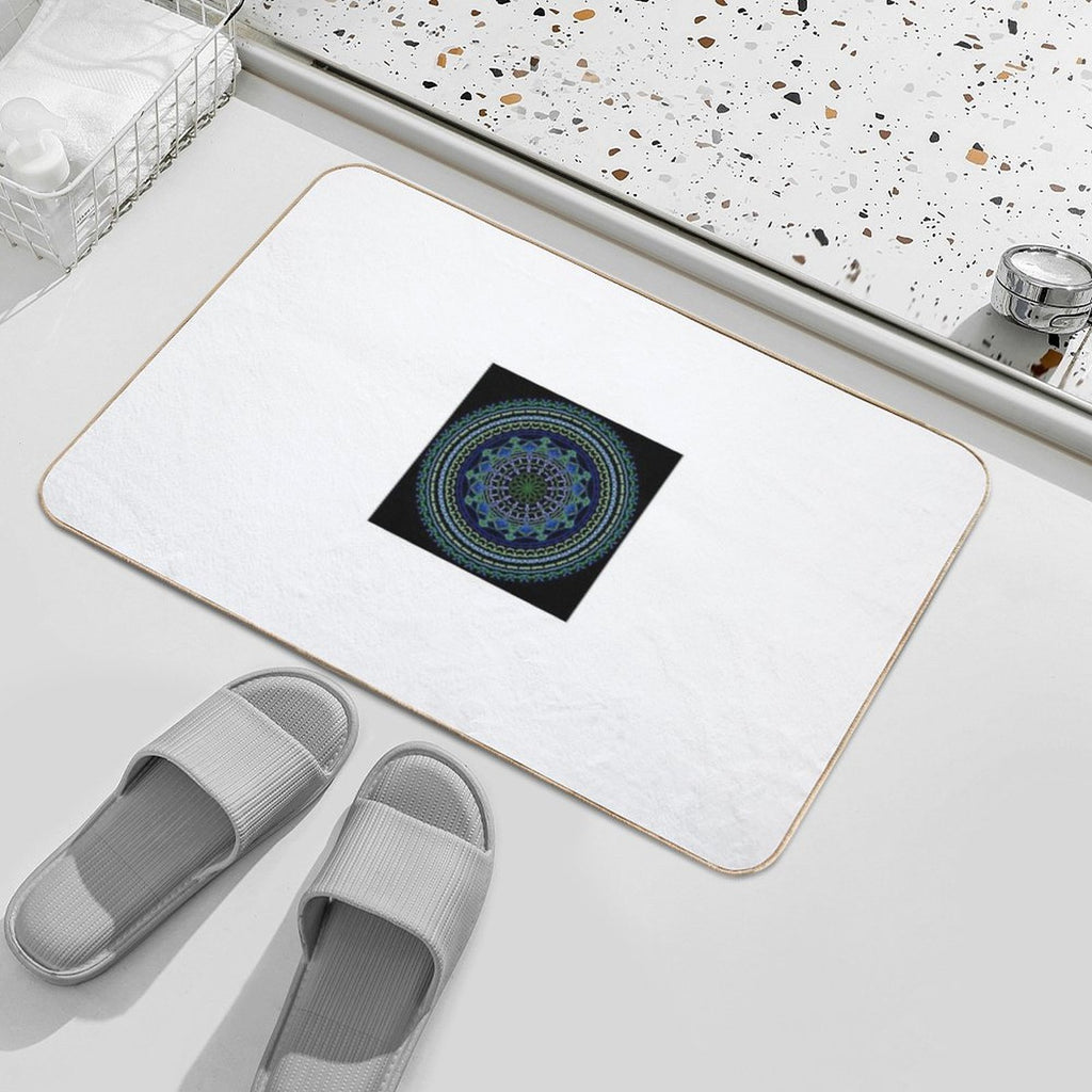 Forest & Tide Mandala – Earth-Inspired Spiritual Geometry for Nature Souls  Non-Slip Bath Mat