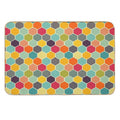 Colorful Retro Hexagon  Rapid-Drying Bath Mat