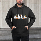 Duck Halloween Cute Ghost Ducks Halloween Farmer Duck Lover Unisex Design Hoodie