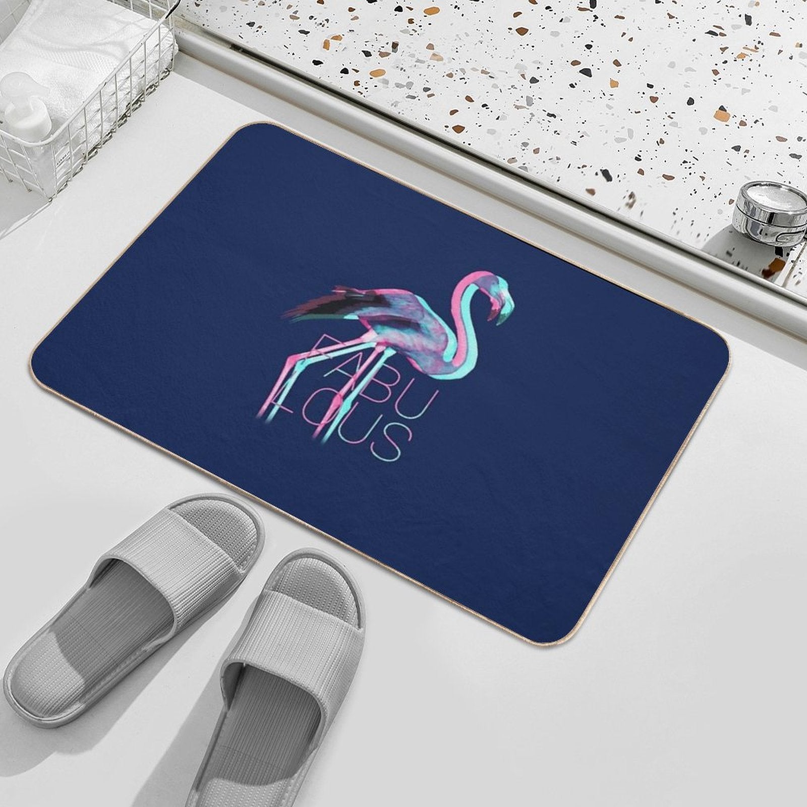 Fabulous Flamingo  Fade-Resistant Bath Mat