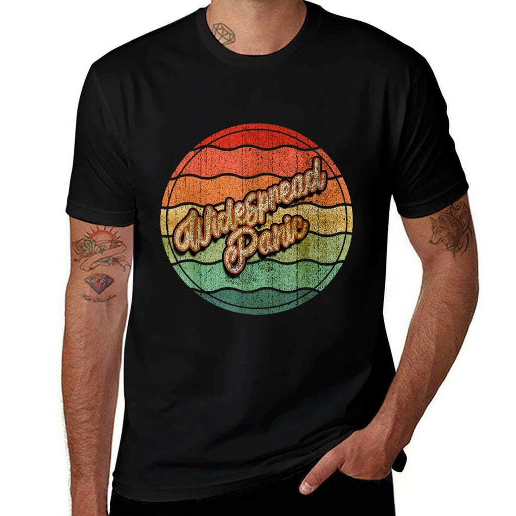Widespread Personalized Name Retro Vintage Circle Art  Heathered Texture T-Shirt