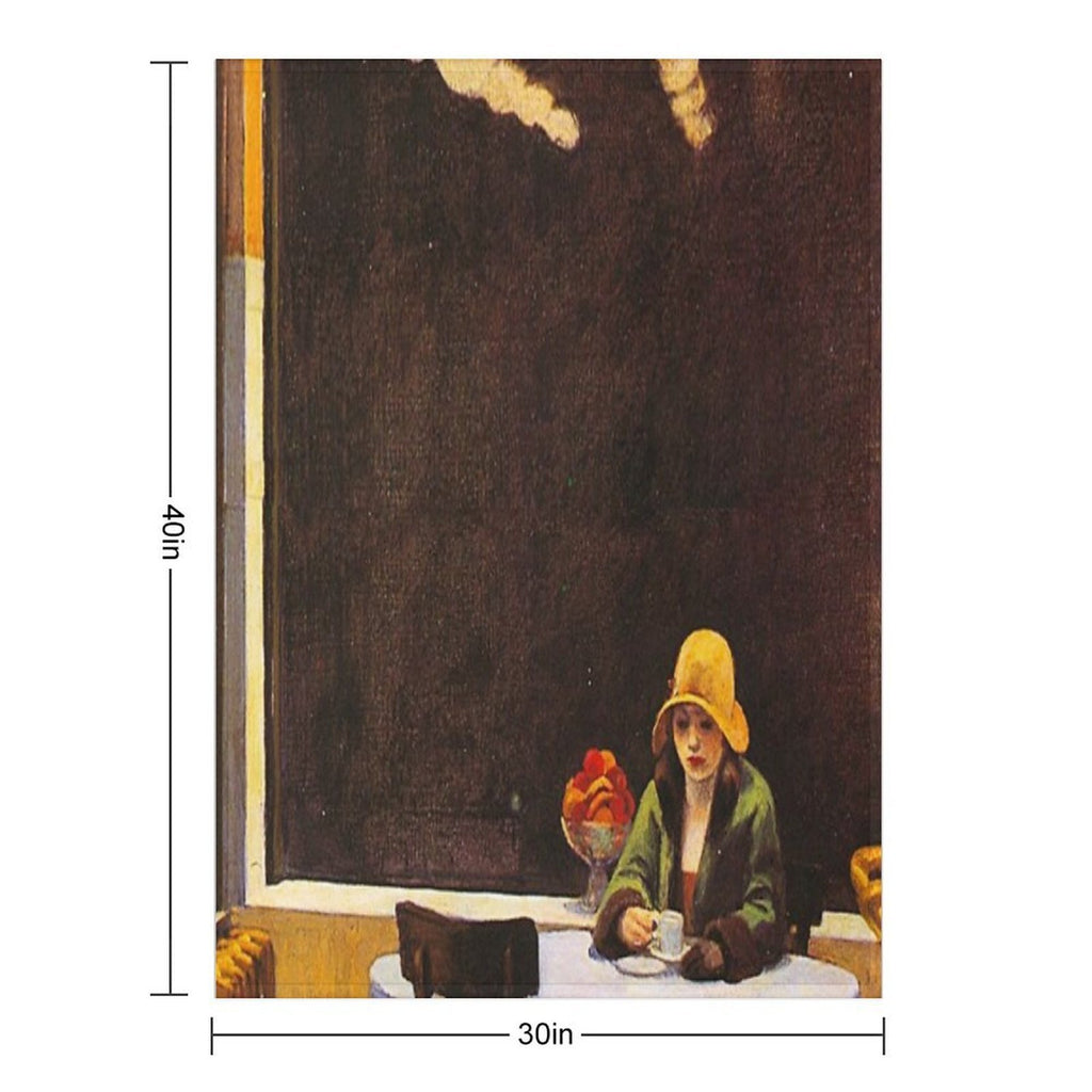 Vintage Edward Hopper Automat Wrinkle-free Throw Blanket