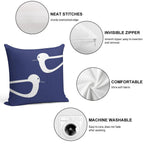Shorebird Pair in Navy Blue And White Soft Warmth Comfort Throw Pillow