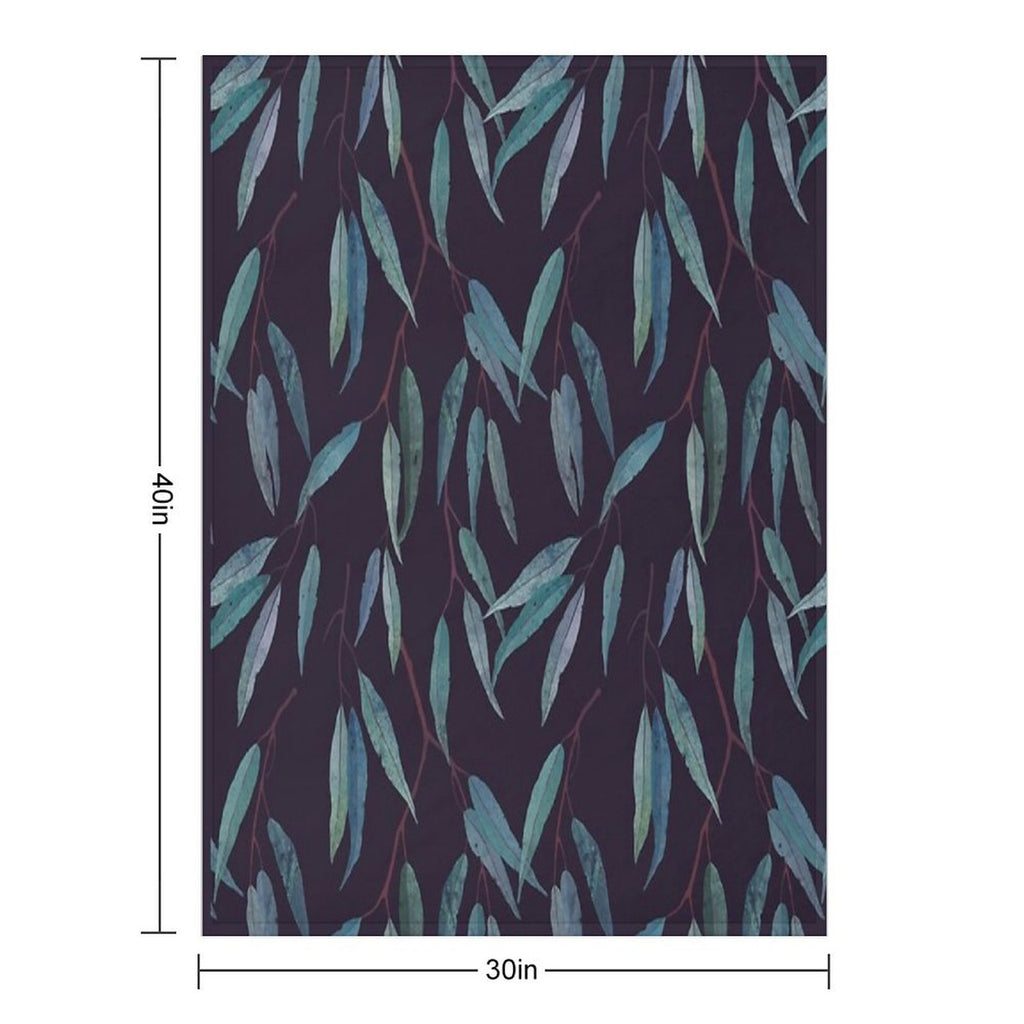 Eucalyptus Leaves Shrink-resistant Throw Blanket