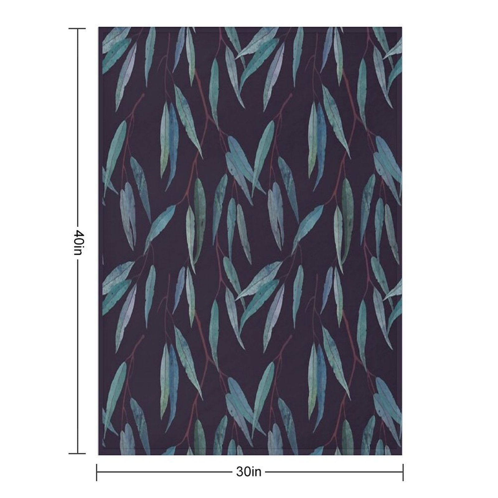 Eucalyptus Leaves Shrink-resistant Throw Blanket