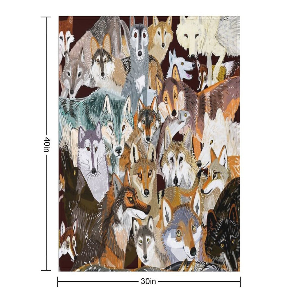 Wolves Oclock Time to Wolf Shrink-resistant Throw Blanket