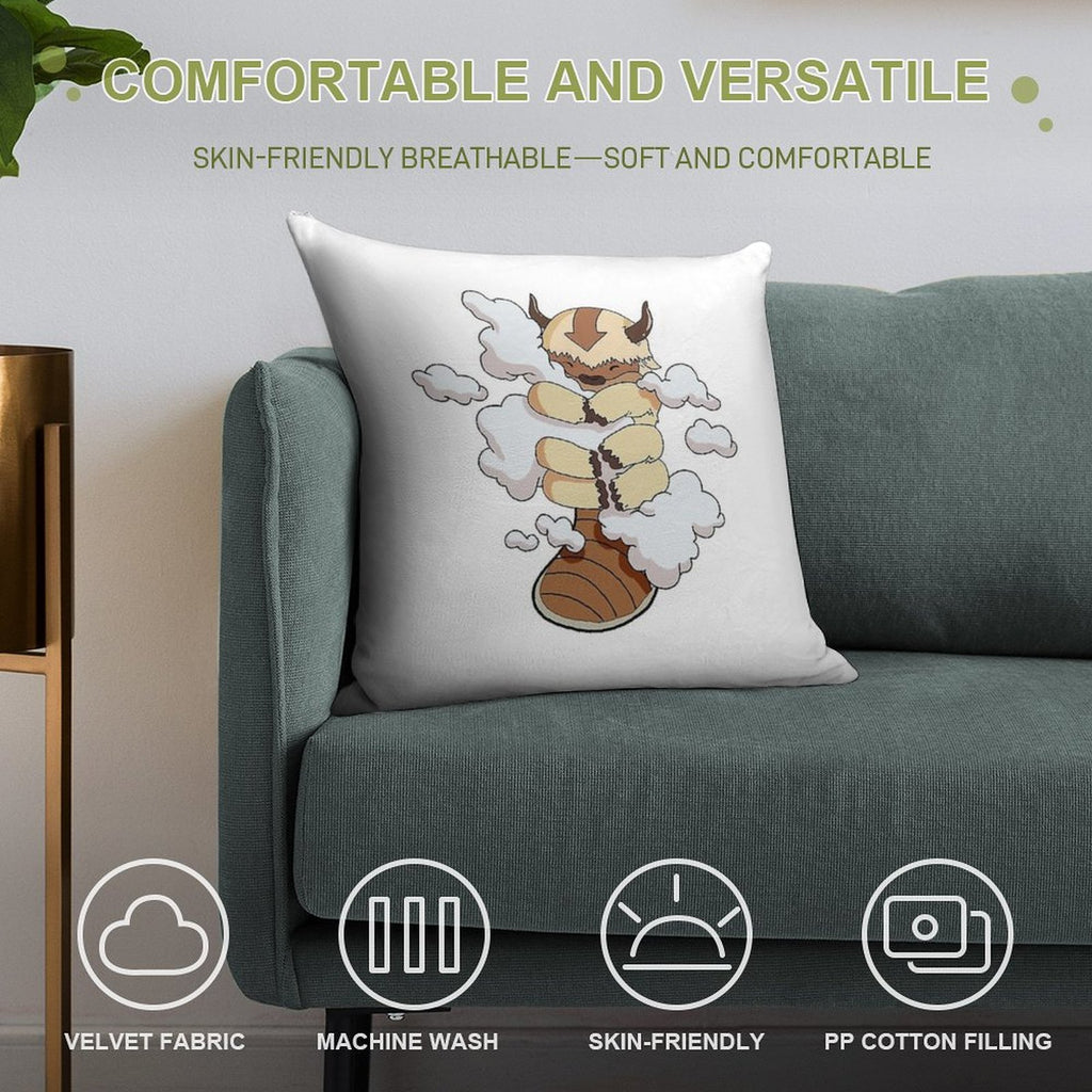 Appa with Clouds Soft Bedroom Essential Throw Pillow