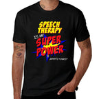 Speech Therapy Teacher Superhero Superpower Comic Book  Graphic-printed T-Shirt