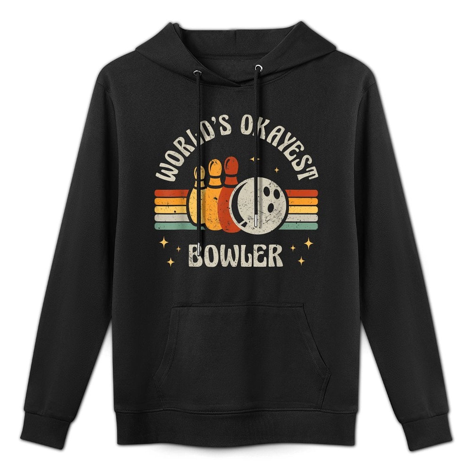 Funny Retro Bowling World's Okayest Bowler Vintage Bowler Pilling-Resistant Hoodie