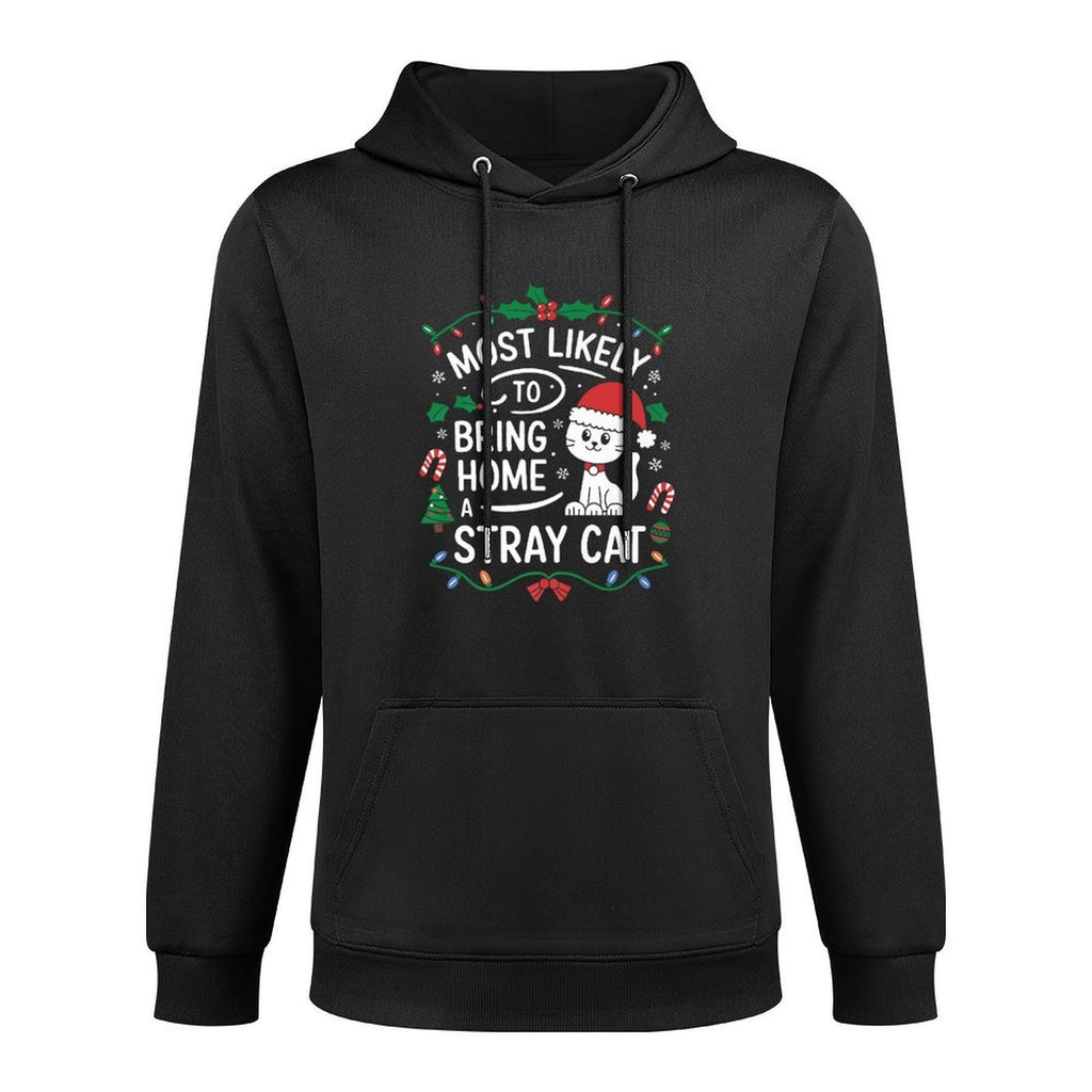Most Likely To Bring Home A Stray Cat Cute Cat Christmas Premium All-Day Comfort Hoodie