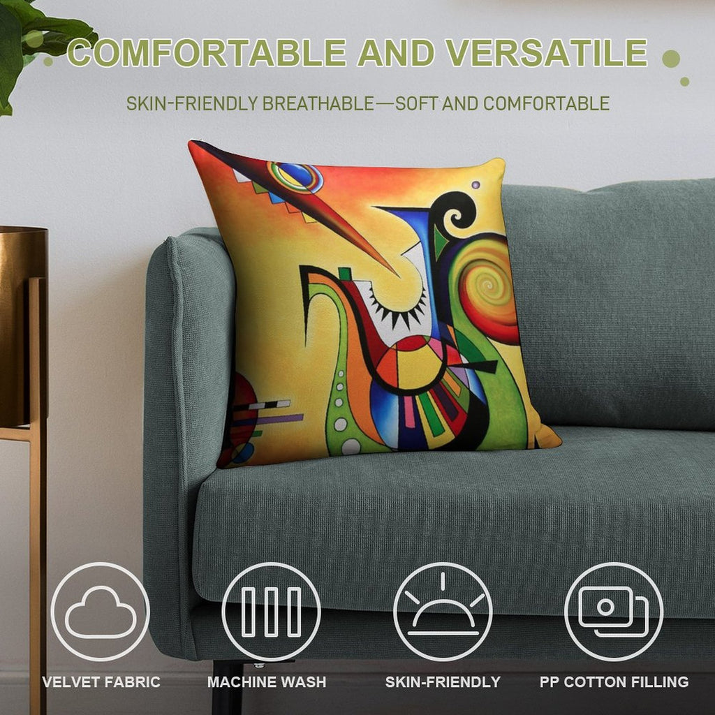 Homage to Kandinsky,  Sailing Soft Hidden Zipper Throw Pillow