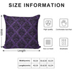 Gothic Damask Purple Soft Anti-Pilling Throw Pillow