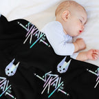 The Stray Game Logo in Holographic Iridescent Rainbow Anti-pilling Throw Blanket