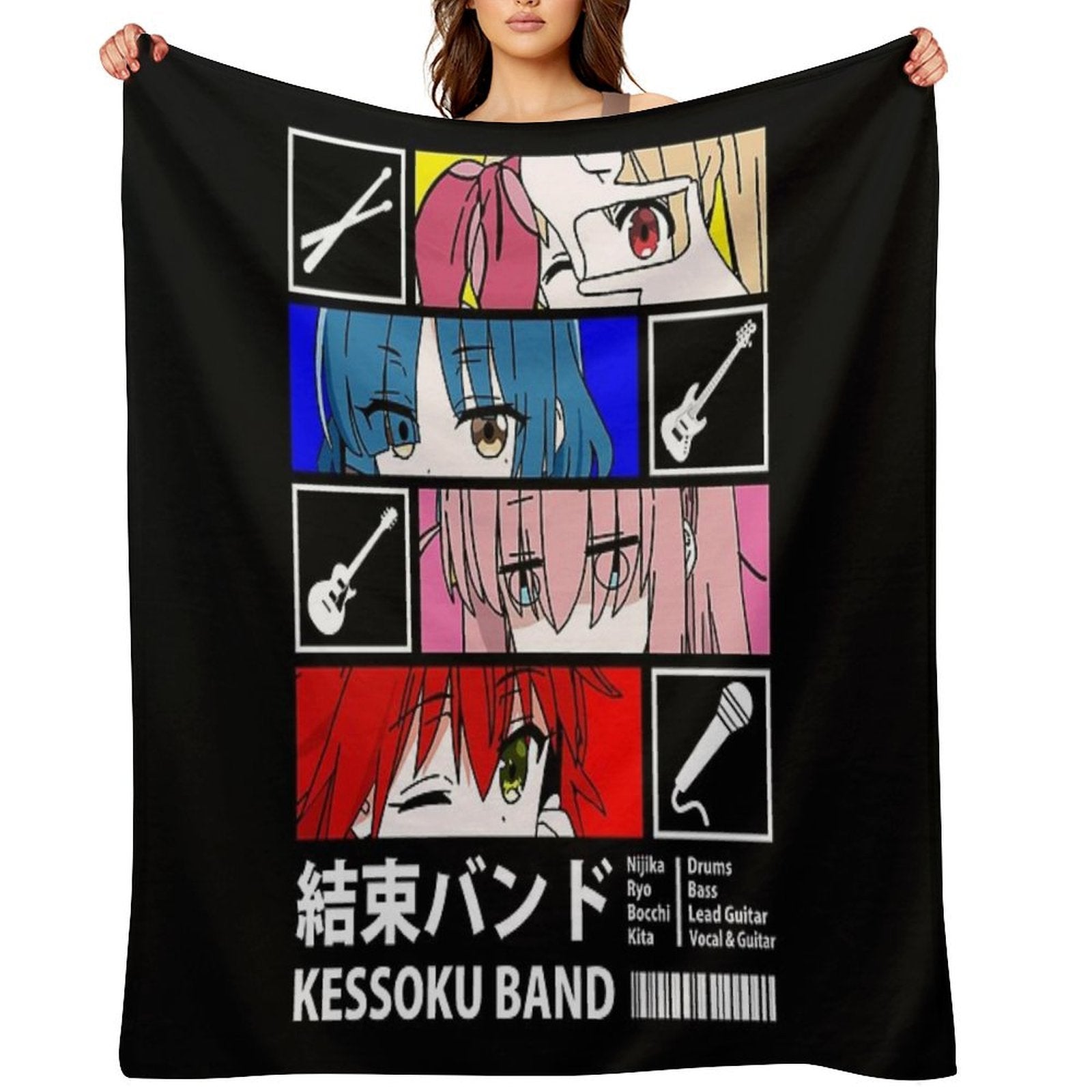 Kessoku Band Line Up Lightweight Throw Blanket