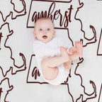 Amherst MA Outline All-season Throw Blanket